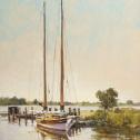 Artist Thomas Jefferson Kitts Plein Air Easton   Kitts 7164 Home Port 